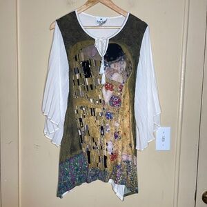 Gustav Klimt Artistic Tunic with Flowing Sleeves
